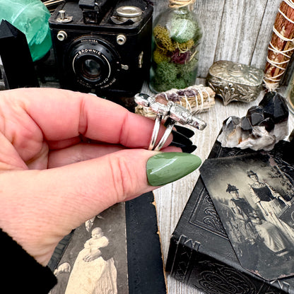 Multi Stone Moss Agate Peach Moonstone Clear Quartz & Turquoise Ring In Fine Silver Size 7 / Foxlark Collection