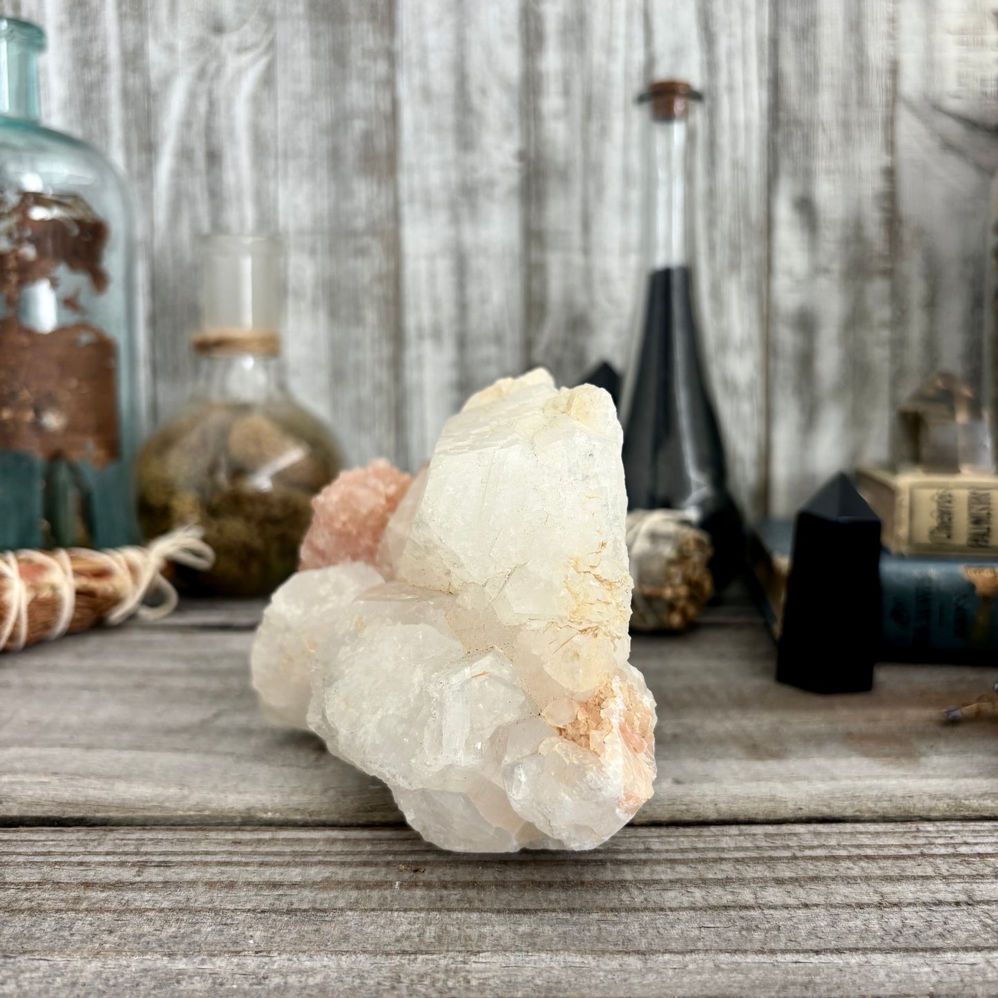 Apophyllite with Stilbite Crystal Cluster / FoxlarkCrystals