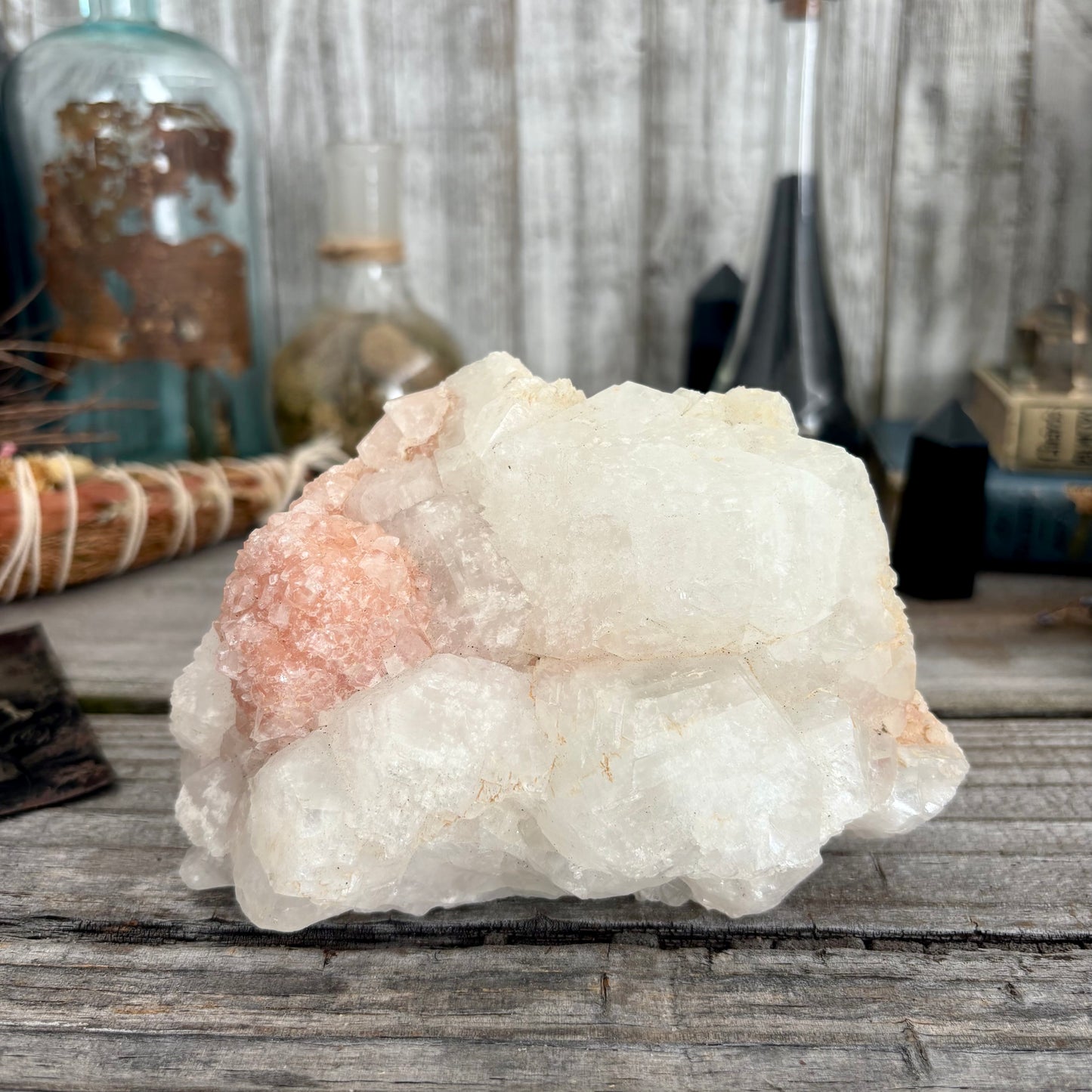 Apophyllite with Stilbite Crystal Cluster / FoxlarkCrystals