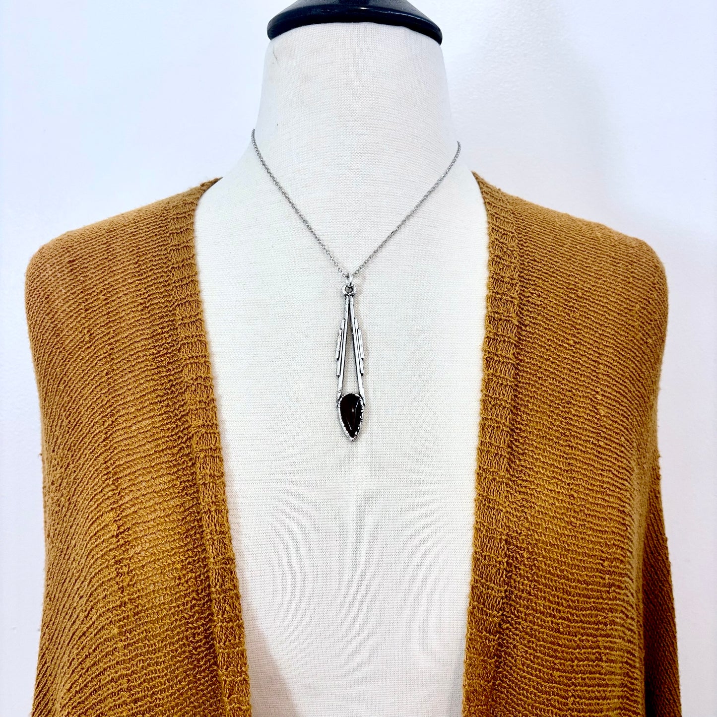 Red Carnelian Crystal Necklace in Fine Silver / Foxlark Collection - One of a Kind