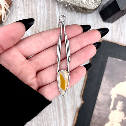 Yellow Mookaite Crystal Necklace in Fine Silver / Foxlark Collection - One of a Kind FOXLARK