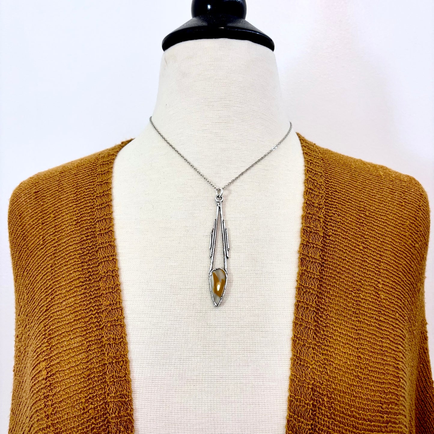 Yellow Mookaite Crystal Necklace in Fine Silver / Foxlark Collection - One of a Kind FOXLARK