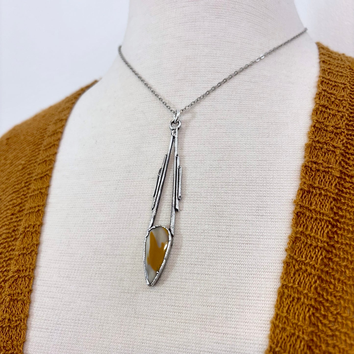 Yellow Mookaite Crystal Necklace in Fine Silver / Foxlark Collection - One of a Kind FOXLARK