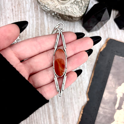 Red Mookaite Crystal Necklace in Fine Silver / Foxlark Collection - One of a Kind FOXLARK
