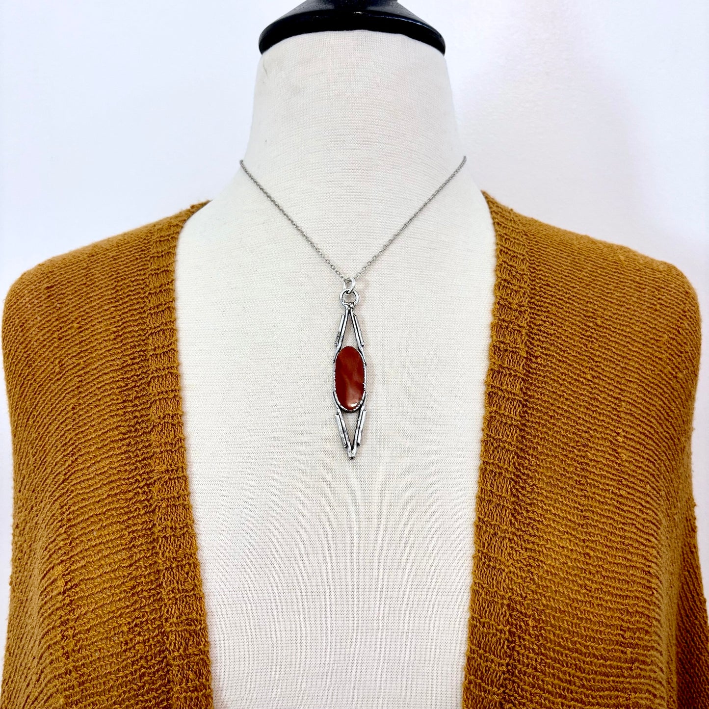 Red Mookaite Crystal Necklace in Fine Silver / Foxlark Collection - One of a Kind FOXLARK