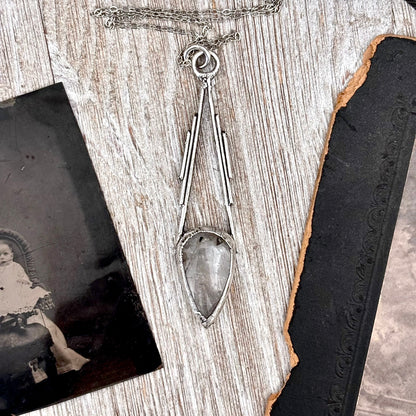 Tourmaline Quartz Crystal Necklace in Fine Silver / Foxlark Collection - One of a Kind FOXLARK