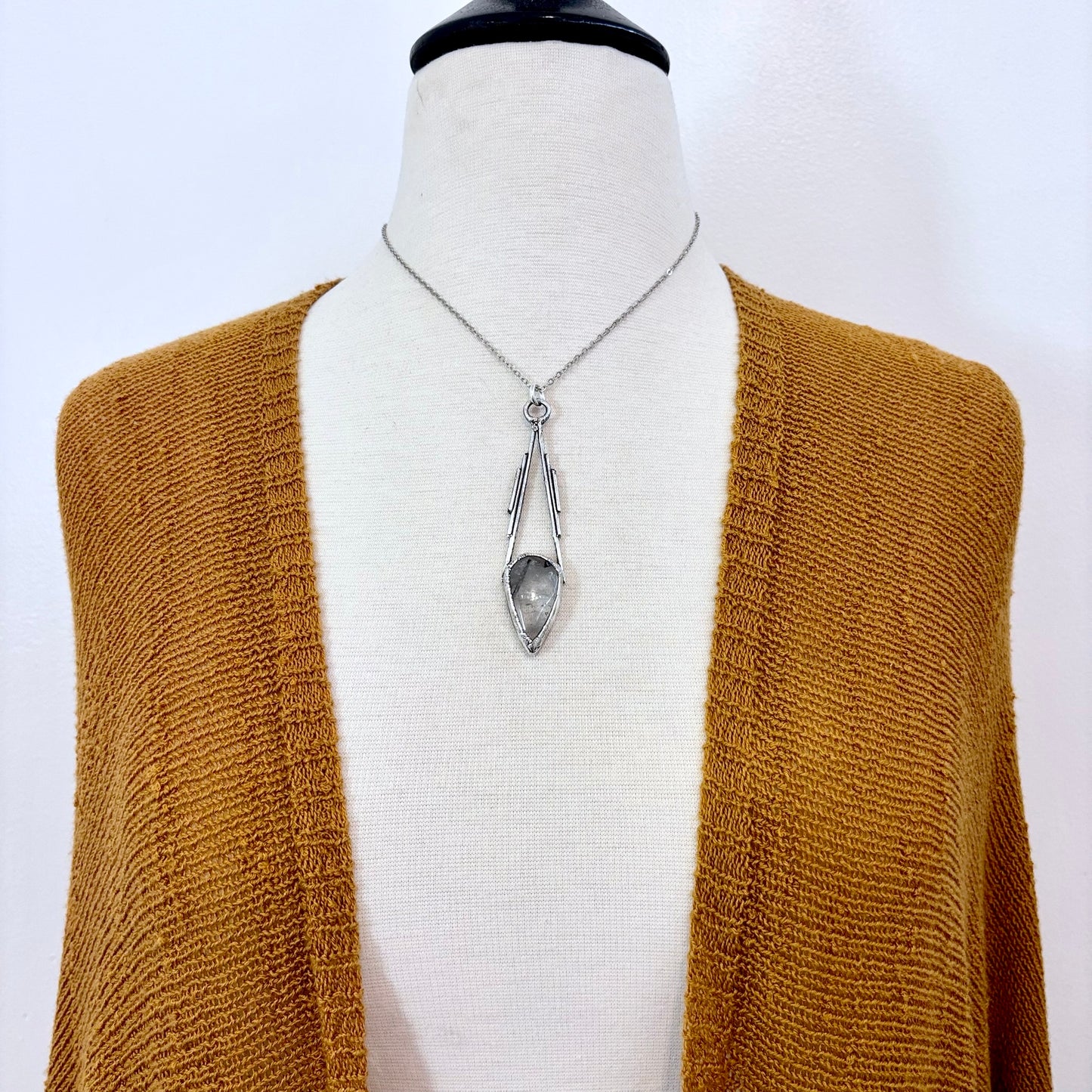 Tourmaline Quartz Crystal Necklace in Fine Silver / Foxlark Collection - One of a Kind FOXLARK