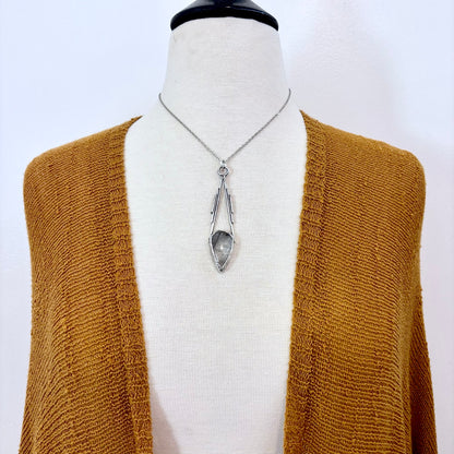 Tourmaline Quartz Crystal Necklace in Fine Silver / Foxlark Collection - One of a Kind FOXLARK