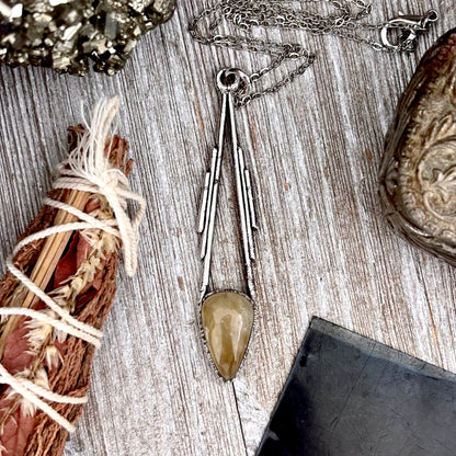 Citrine Crystal Necklace in Fine Silver / Foxlark Collection - One of a Kind