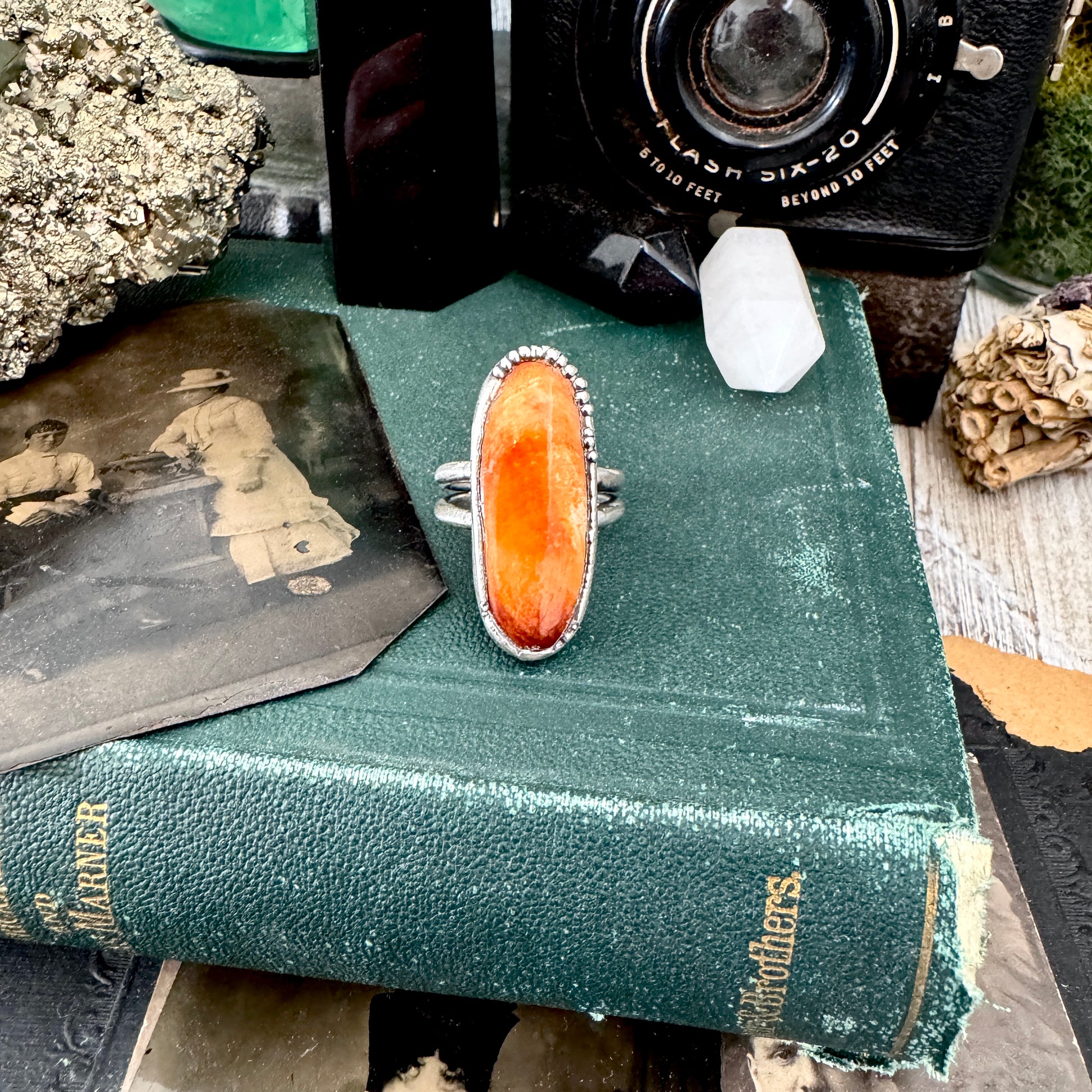 Spiny Oyster Ring Fine Silver Size 8 / Foxlark Collection - One of a Kind FOXLARK