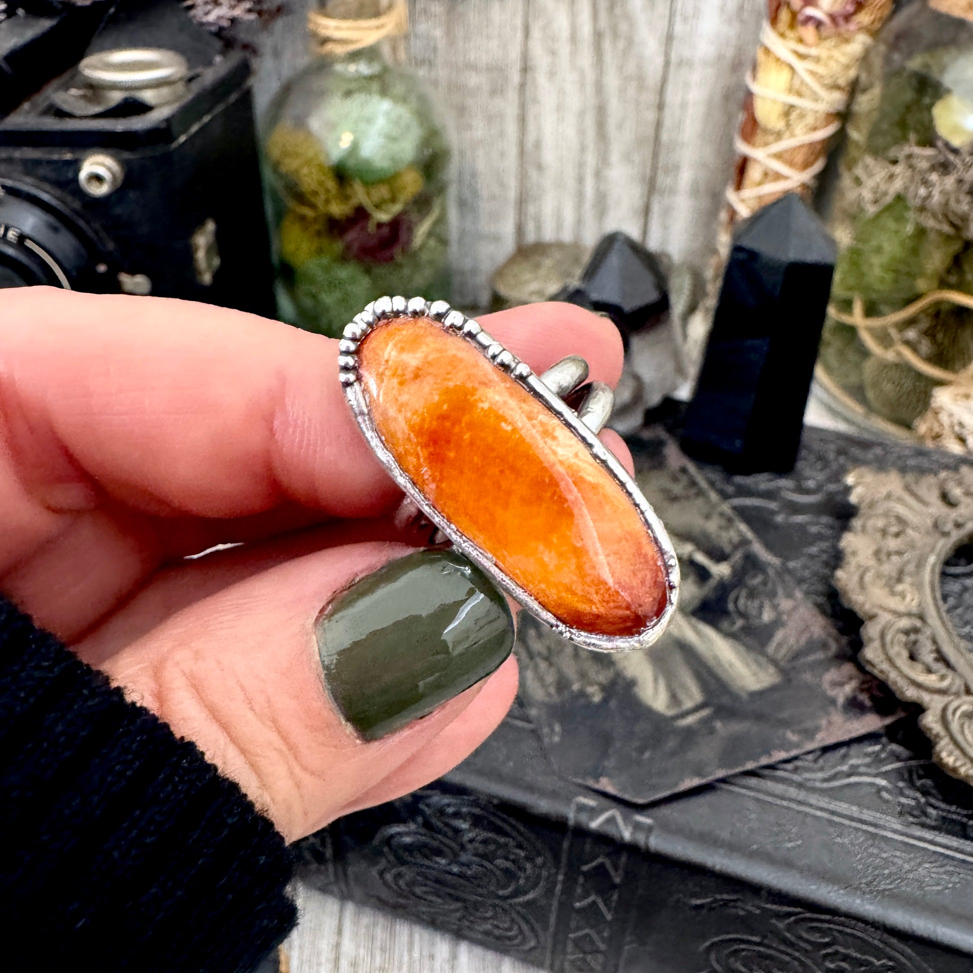 Spiny Oyster Ring Fine Silver Size 8 / Foxlark Collection - One of a Kind FOXLARK