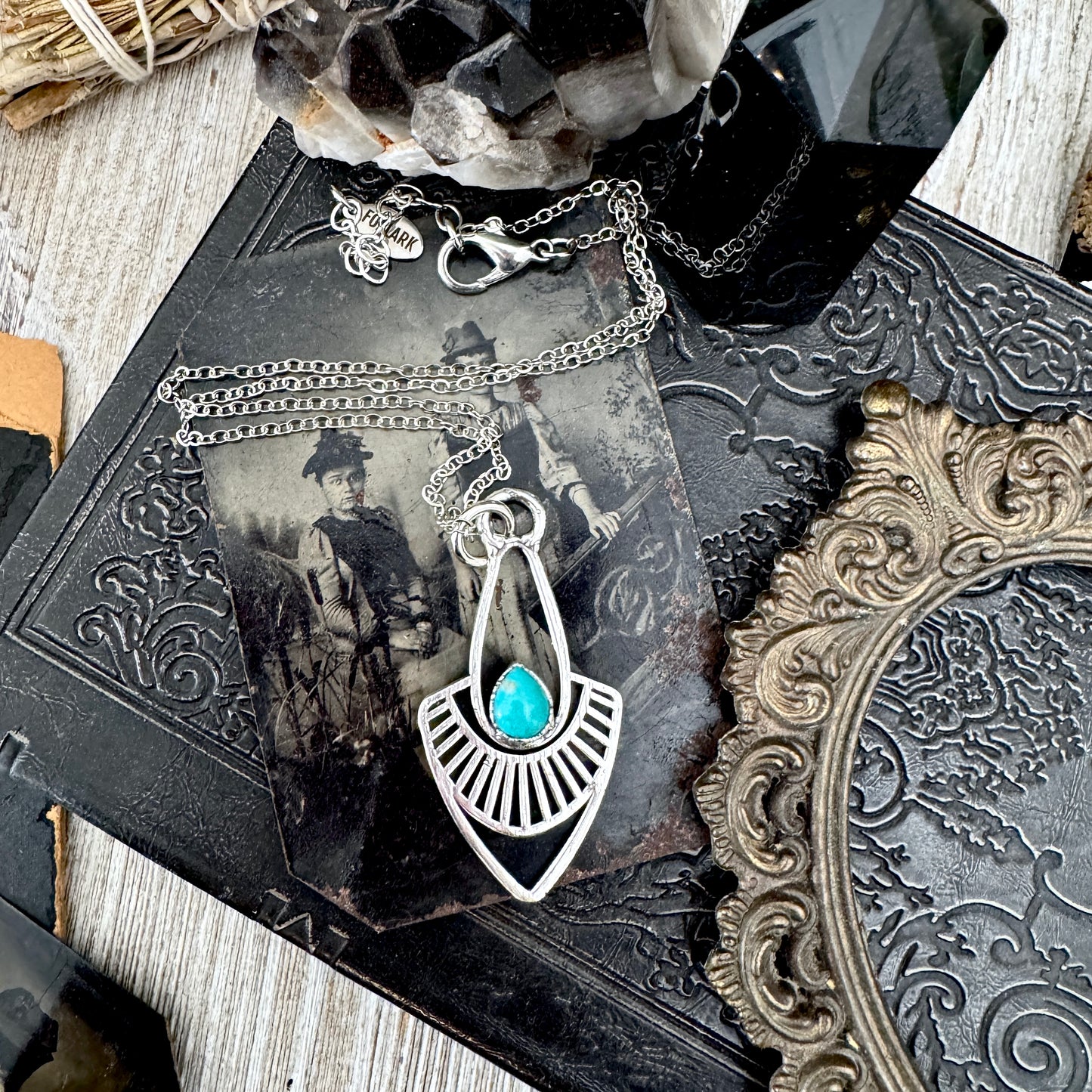 Tibetan Turquoise Necklace in Fine Silver / Foxlark Collection - One of a Kind