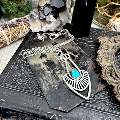 Tibetan Turquoise Necklace in Fine Silver / Foxlark Collection - One of a Kind