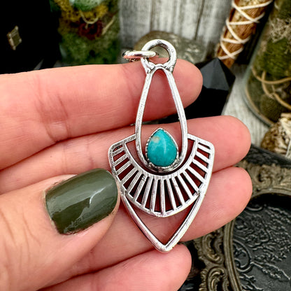 Tibetan Turquoise Necklace in Fine Silver / Foxlark Collection - One of a Kind
