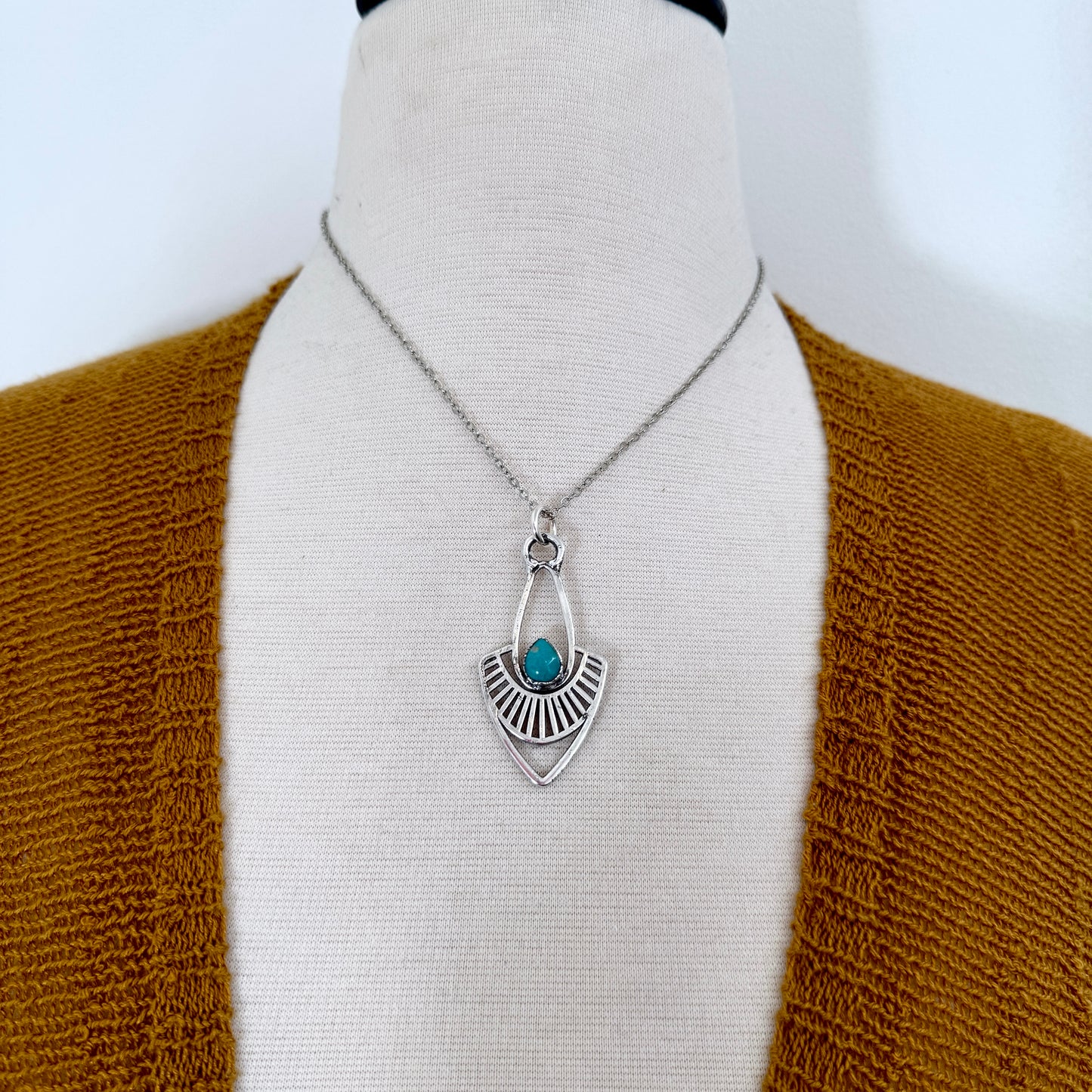 Tibetan Turquoise Necklace in Fine Silver / Foxlark Collection - One of a Kind