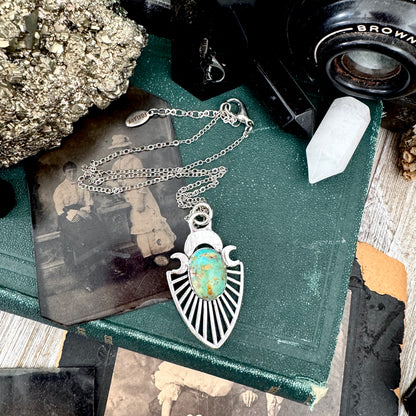 Tibetan Turquoise Necklace in Fine Silver / Foxlark Collection - One of a Kind