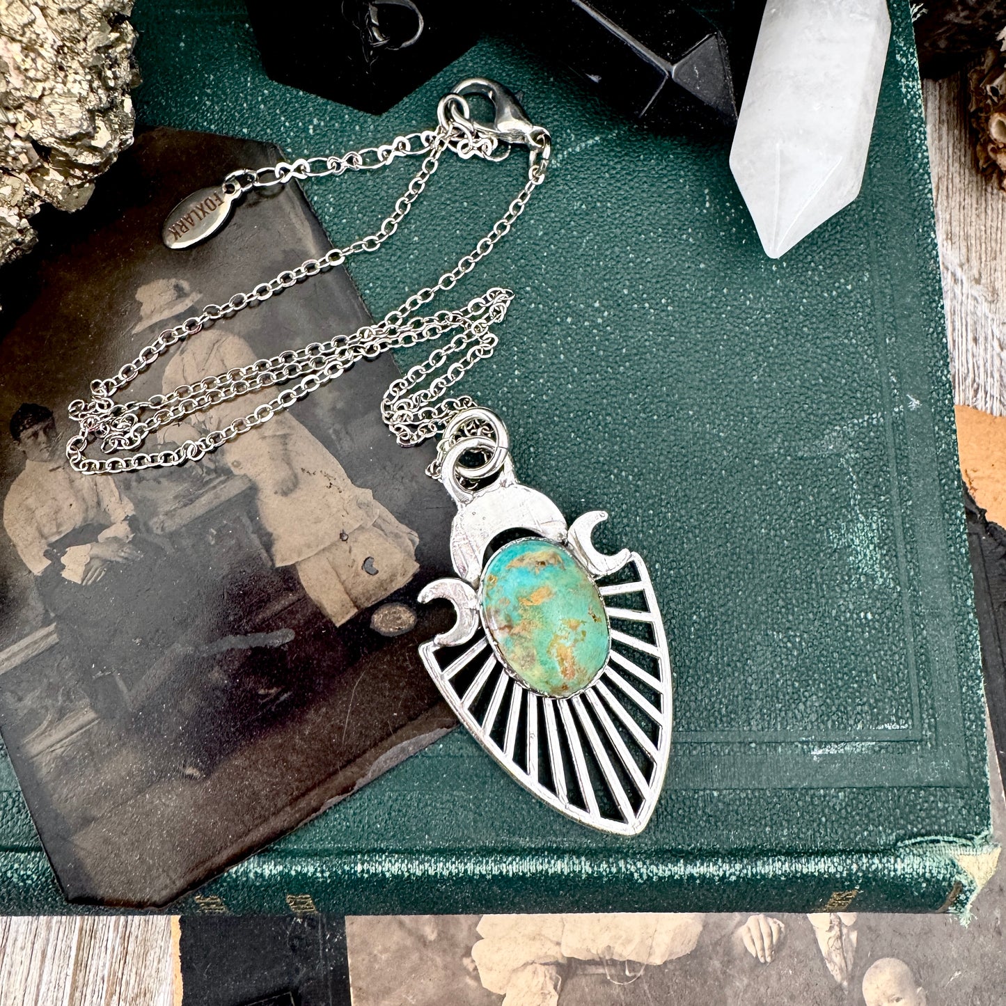 Tibetan Turquoise Necklace in Fine Silver / Foxlark Collection - One of a Kind
