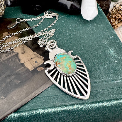 Tibetan Turquoise Necklace in Fine Silver / Foxlark Collection - One of a Kind