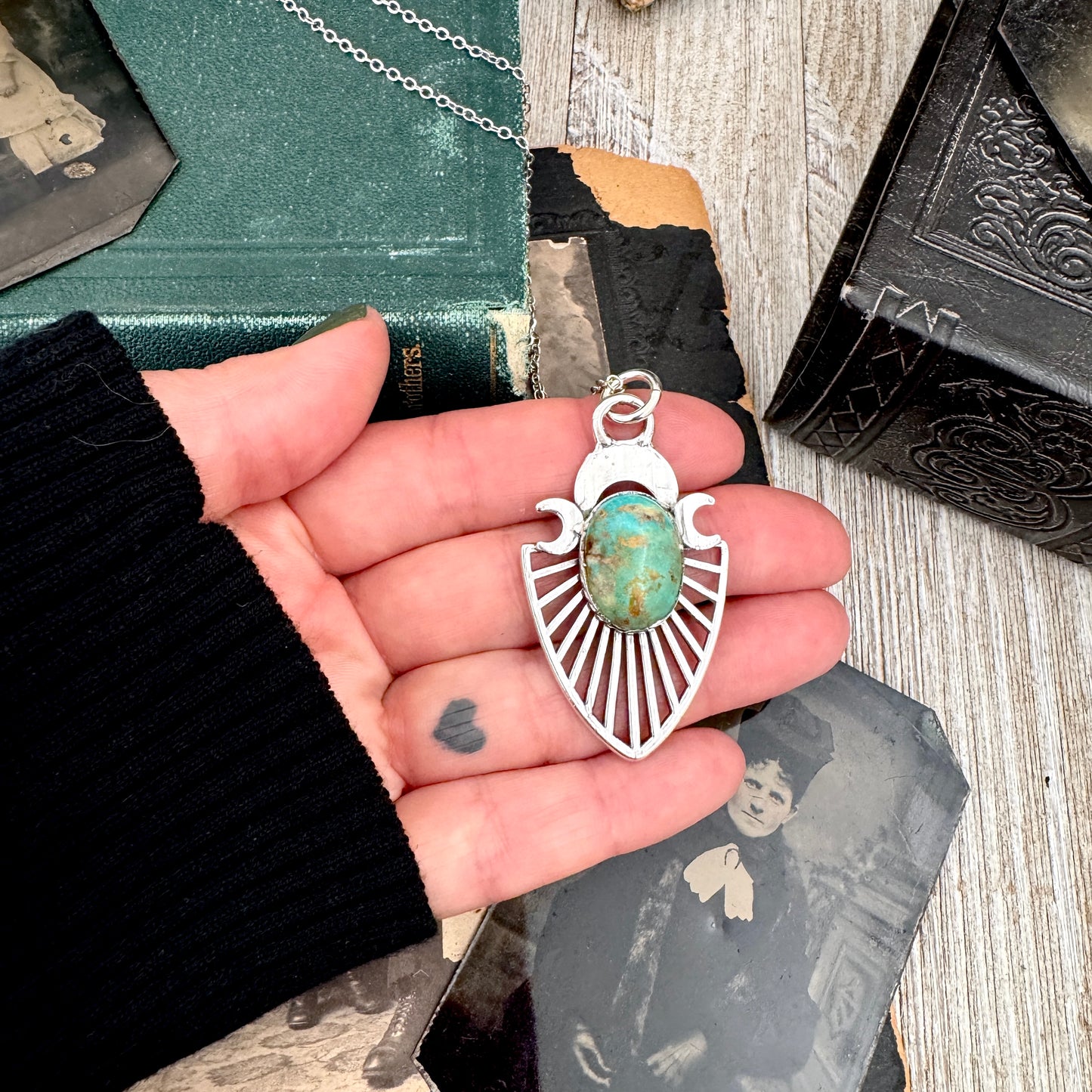 Tibetan Turquoise Necklace in Fine Silver / Foxlark Collection - One of a Kind