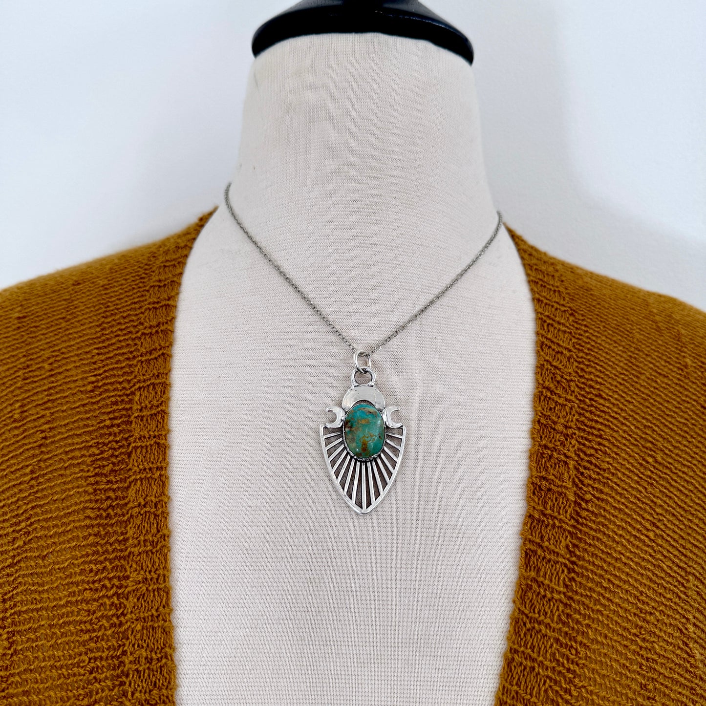 Tibetan Turquoise Necklace in Fine Silver / Foxlark Collection - One of a Kind