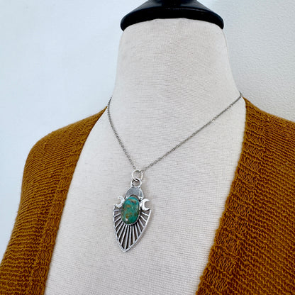 Tibetan Turquoise Necklace in Fine Silver / Foxlark Collection - One of a Kind