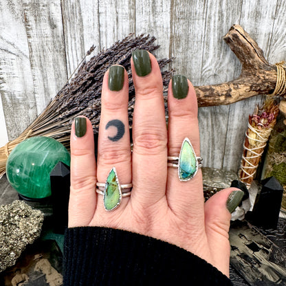 Handmade Sterling Opal Ring in Fine Silver / Size 7 8 9 9.5 / Foxlark Collection FOXLARK