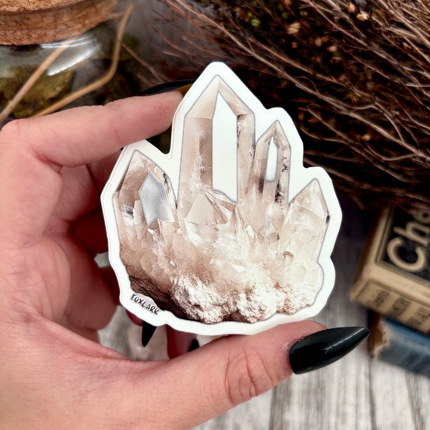 Crystal Sticker Set Rose Quartz, Clear Quartz, Black Smoky Quartz