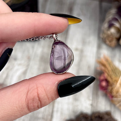 Dainty Pebble Necklace in Citrine, Amethyst, and Rose Quartz in Silver / Foxlark Collection