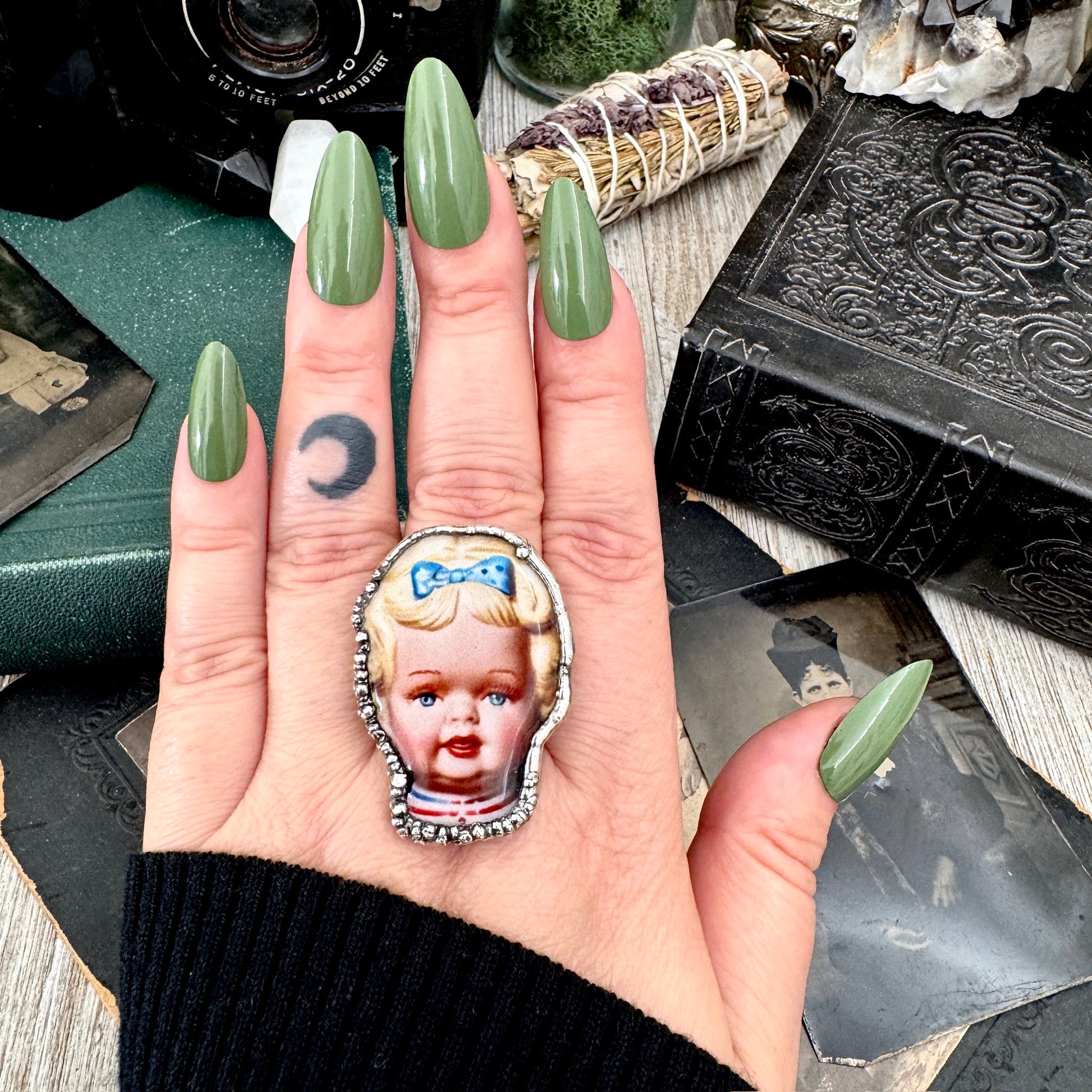 The Weirdlings - Fine Silver Ring Size 9 / One of a Kind FOXLARK