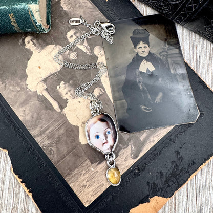 The Weirdlings - Fine Silver Necklace with Citrine / One of a Kind FOXLARK