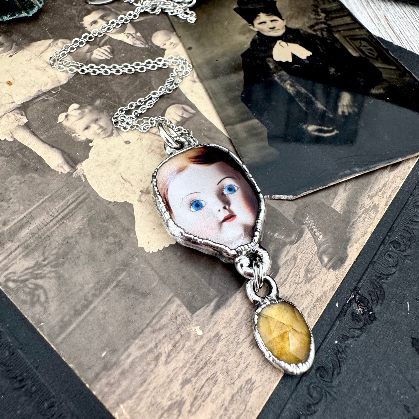 The Weirdlings - Fine Silver Necklace with Citrine / One of a Kind FOXLARK