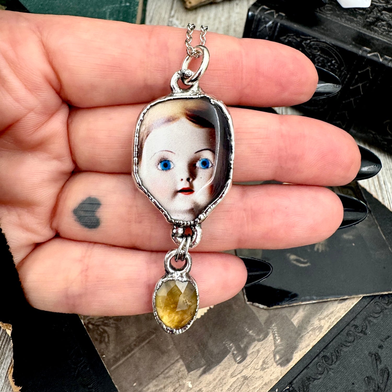 The Weirdlings - Fine Silver Necklace with Citrine / One of a Kind FOXLARK