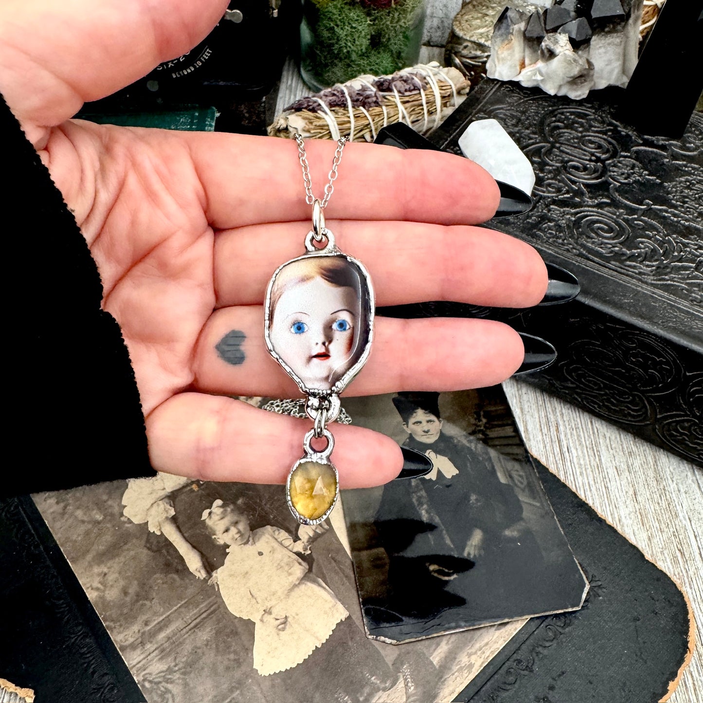 The Weirdlings - Fine Silver Necklace with Citrine / One of a Kind FOXLARK