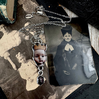 The Weirdlings - Fine Silver Necklace with Garnet / One of a Kind