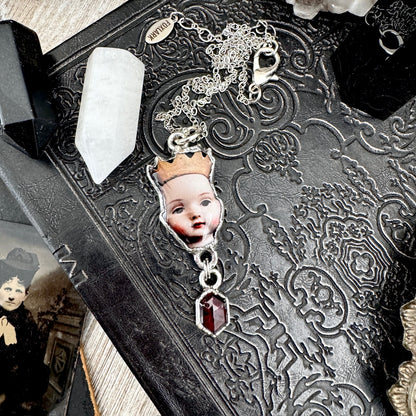 The Weirdlings - Fine Silver Necklace with Garnet / One of a Kind