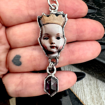 The Weirdlings - Fine Silver Necklace with Garnet / One of a Kind