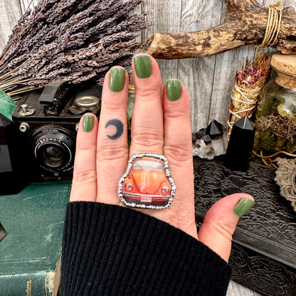 Vintage Car VW Bug - Fine Silver Ring Size 10.5 The Paper Projects Collection / One of a Kind FOXLARK
