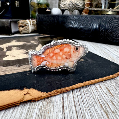 Vintage Fish- Fine Silver Ring Size 9 The Paper Projects Collection / One of a Kind FOXLARK