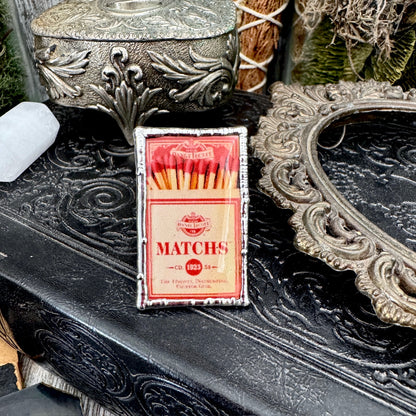 Vintage Matchbox- Fine Silver Ring Size 10 The Paper Projects Collection / One of a Kind FOXLARK