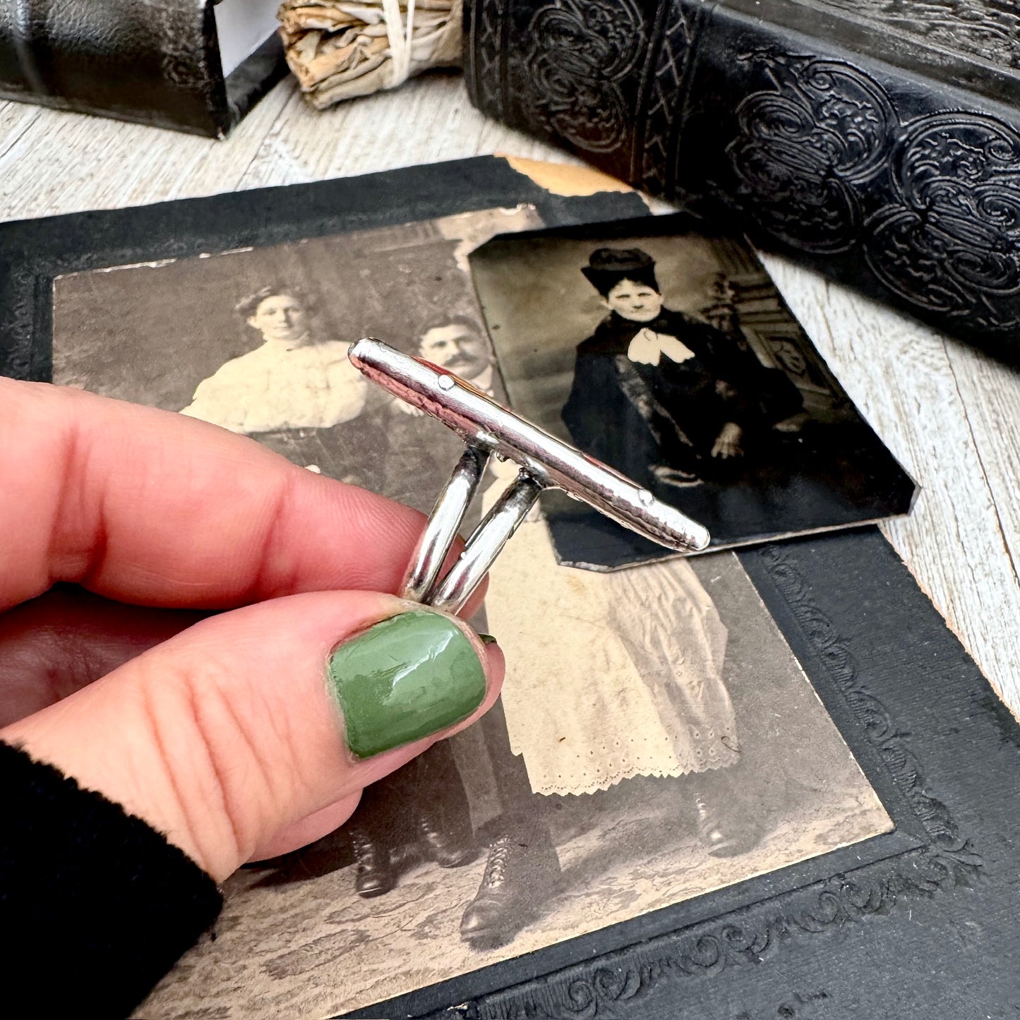 Vintage Matchbox- Fine Silver Ring Size 10 The Paper Projects Collection / One of a Kind FOXLARK