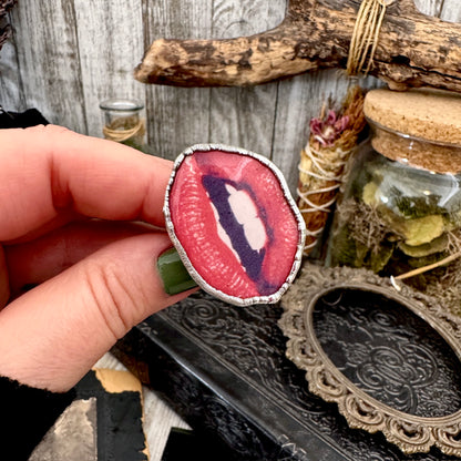 Vintage Lips- Fine Silver Ring Size 10.5 The Paper Projects Collection / One of a Kind FOXLARK