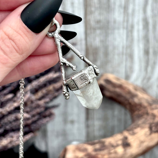 Garden Quartz Crystal Necklace in Silver / Sticks & Stones Collection