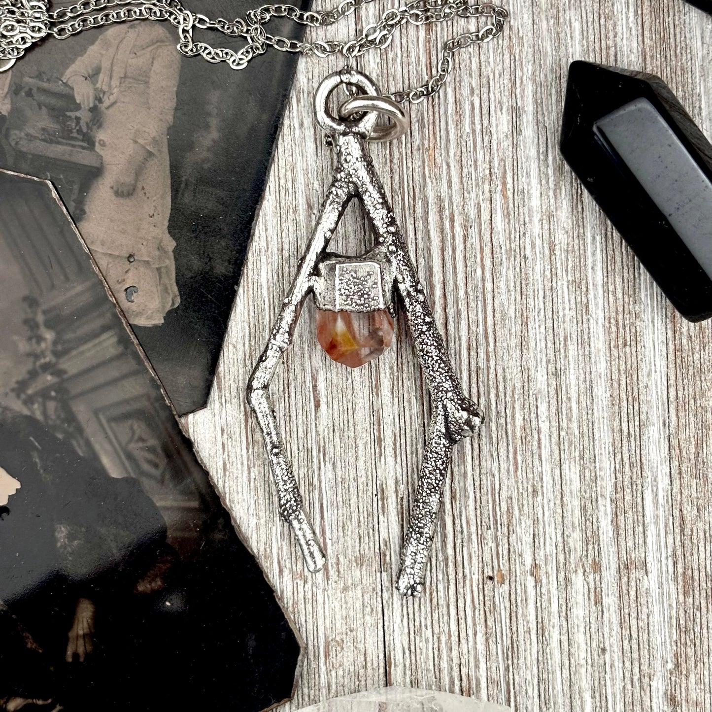 Garden Quartz Crystal Necklace in Silver /Sticks & Stones Collection