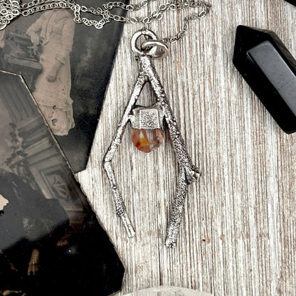 Garden Quartz Crystal Necklace in Silver /Sticks & Stones Collection