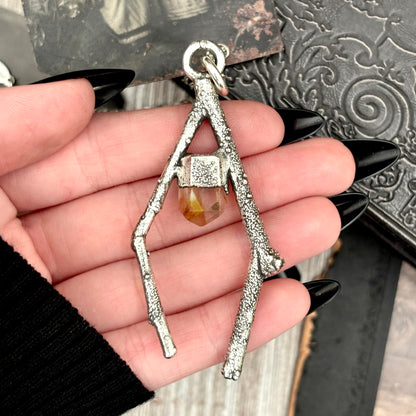 Garden Quartz Crystal Necklace in Silver /Sticks & Stones Collection