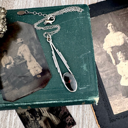 Bloodstone Crystal Necklace in Fine Silver / Foxlark Collection - One of a Kind