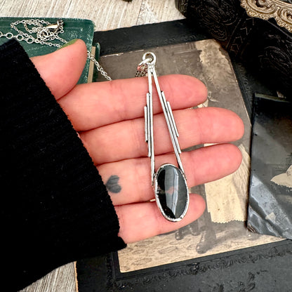 Bloodstone Crystal Necklace in Fine Silver / Foxlark Collection - One of a Kind