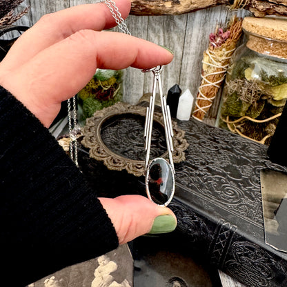 Bloodstone Crystal Necklace in Fine Silver / Foxlark Collection - One of a Kind