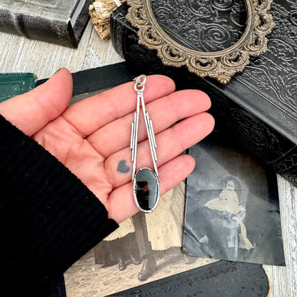Bloodstone Crystal Necklace in Fine Silver / Foxlark Collection - One of a Kind