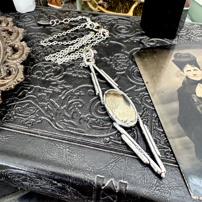 Pyrite Crystal Necklace in Fine Silver / Foxlark Collection - One of a Kind